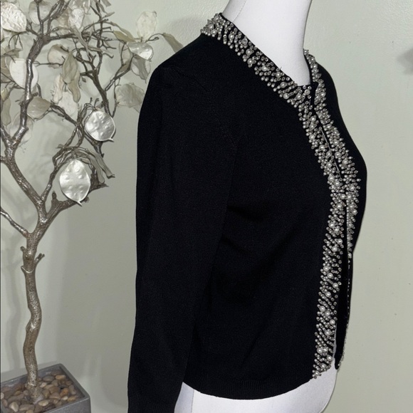 Grace Elements Black Silk Cardigan Silver Embellishments - Picture 3 of 5